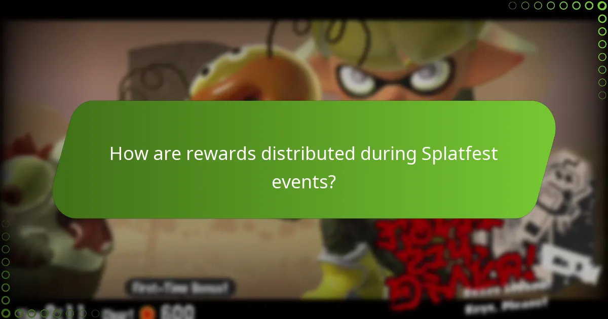How are rewards distributed during Splatfest events?