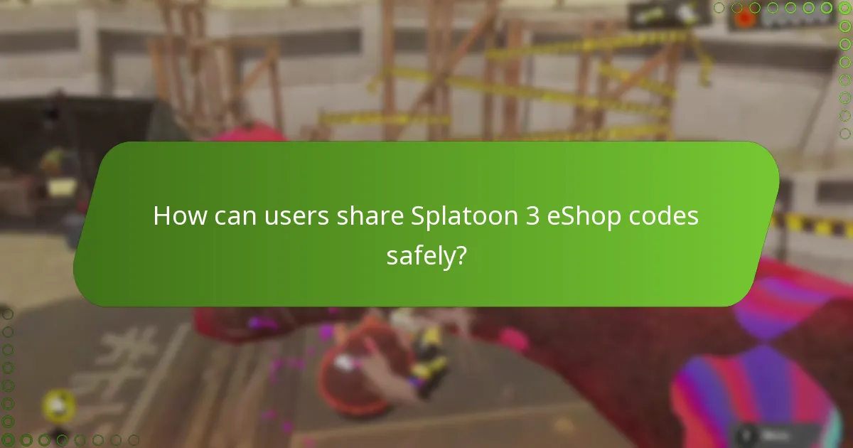What risks are associated with sharing eShop codes for Splatoon 3?
