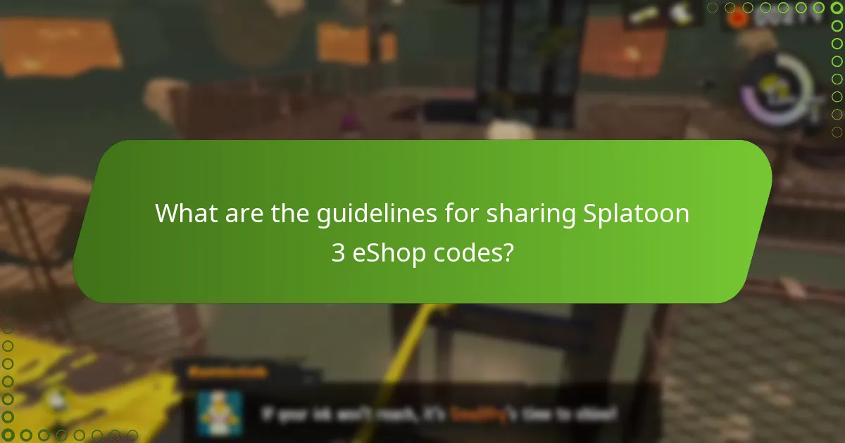 How can users share Splatoon 3 eShop codes safely?
